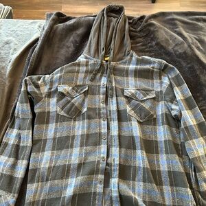 Plaid Hooded Shirt